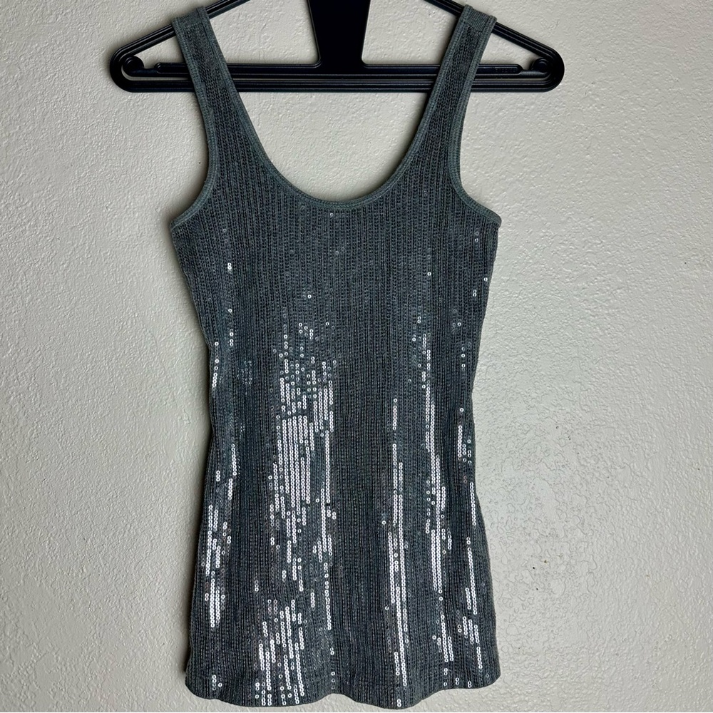 Express gray sequin tank top Size Xs